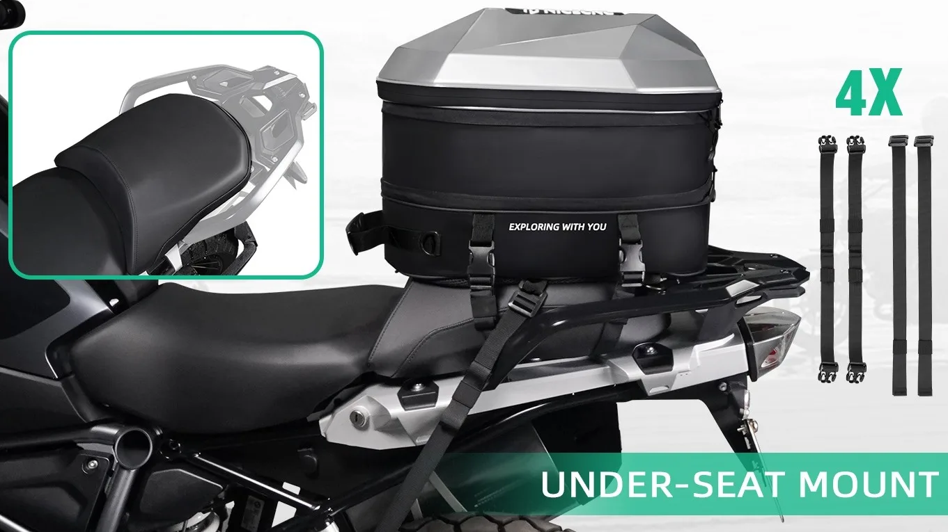 Adventure Motorcycle Luggage KRONOX 25L Expandable Motorcycle Tail Bag - Waterproof, Converts To Backpack, Fits A Helmet Sacoche Moto - View #7