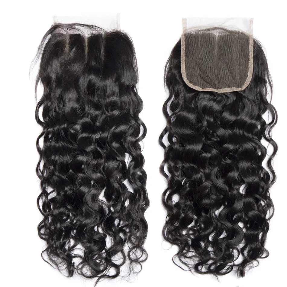 4x4 Transparent HD Lace Frontal Closure Straight Water Wave Kinky Curly Lace Closure_voghion.com