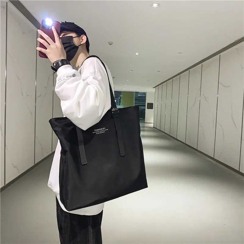 Polyester Väska Tryckt LOGO Nylonväska Billig Tryckt Shopping Väskor Med Reffslinga Och Dragkedja