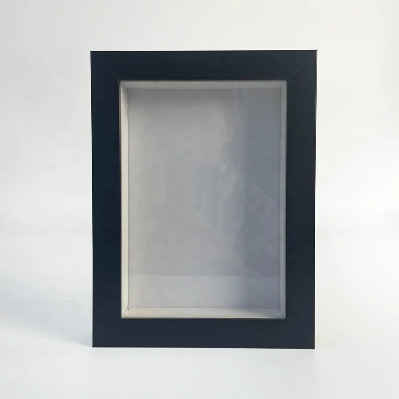 Free Sample 3X4 5X7 6x8 8x10 Inch 2Cm Depth Shadow Box Real Glass Front White and Black 3Cm Deep Shadow Box Frames