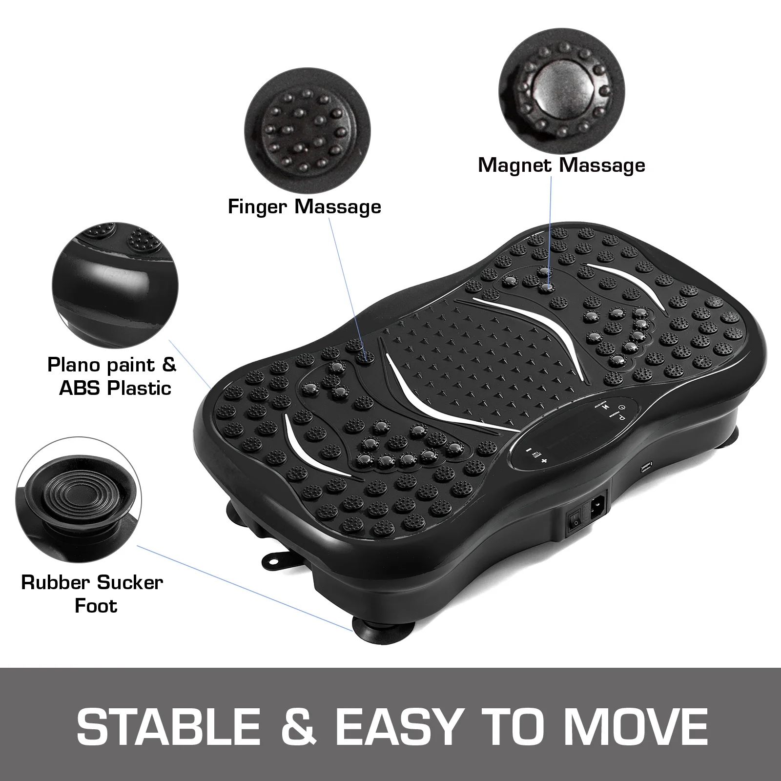 Multiple Protection  Vibration Plate Platform Whole Body Exercise Fitness Trainer Machine Music Player