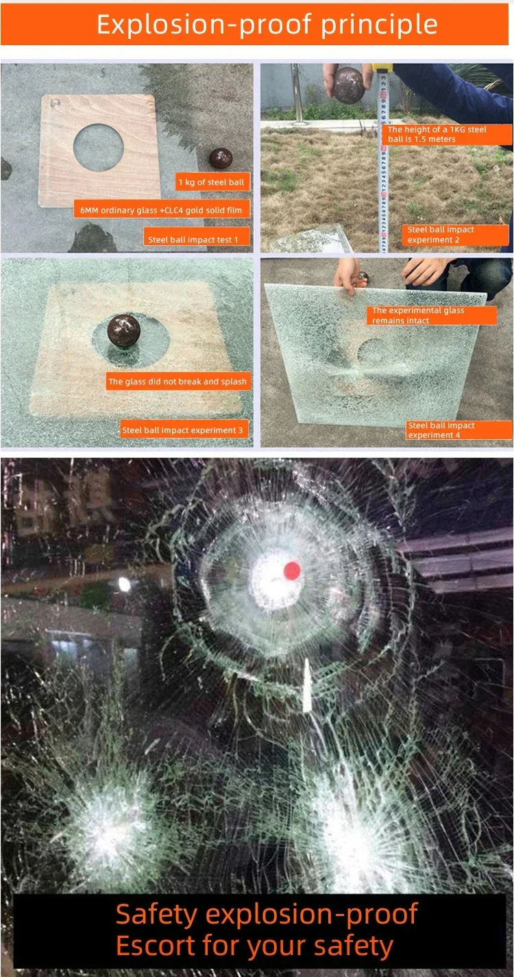 Explosion Making Window Rattle 8mil Security Window Film - Anti-Explosion Safety Film