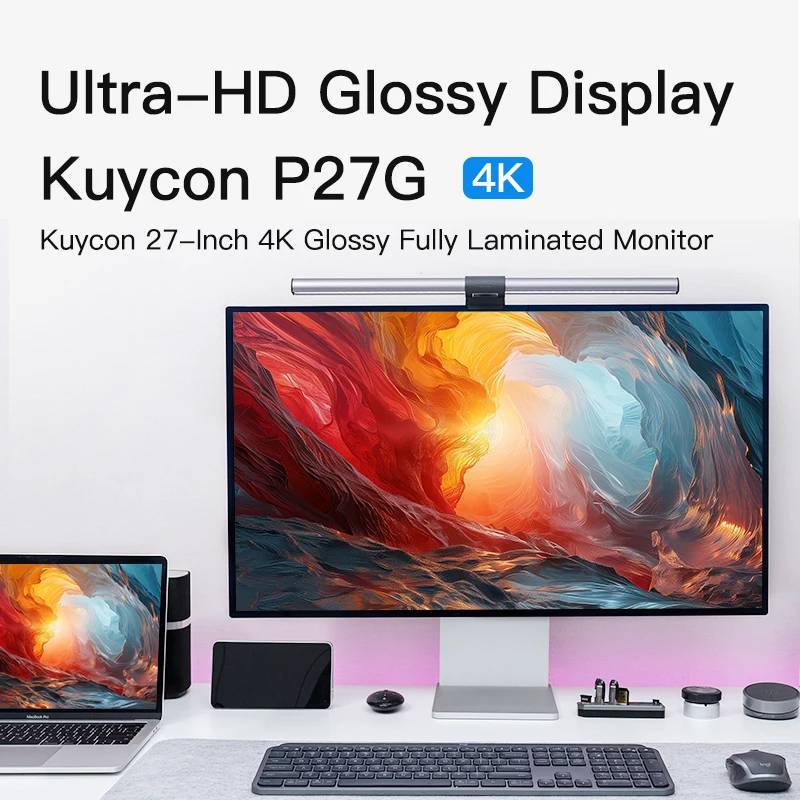 Kuycon P27G 4K Ultra HD Monitor - Ideal for Gaming & Studying