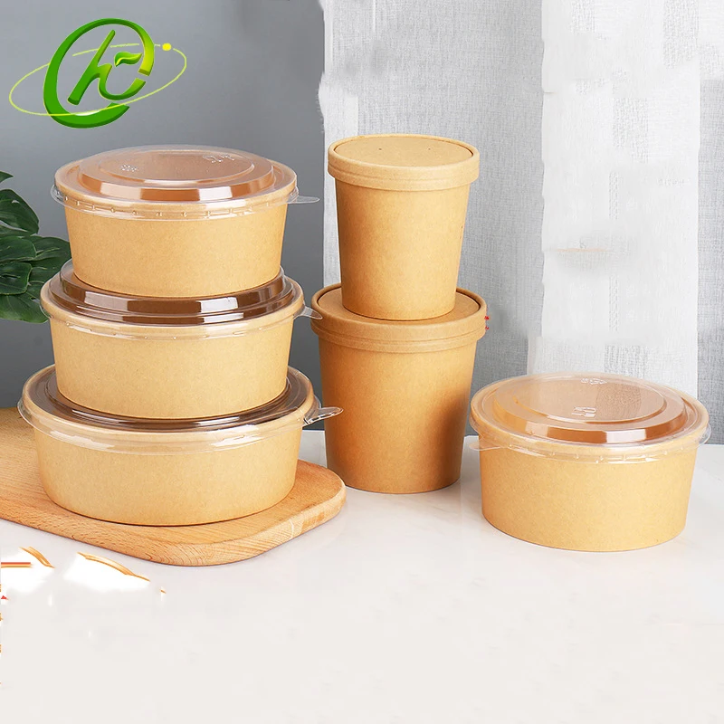 Disposable Salad Bowl PLA Plastic Disposable With Lid