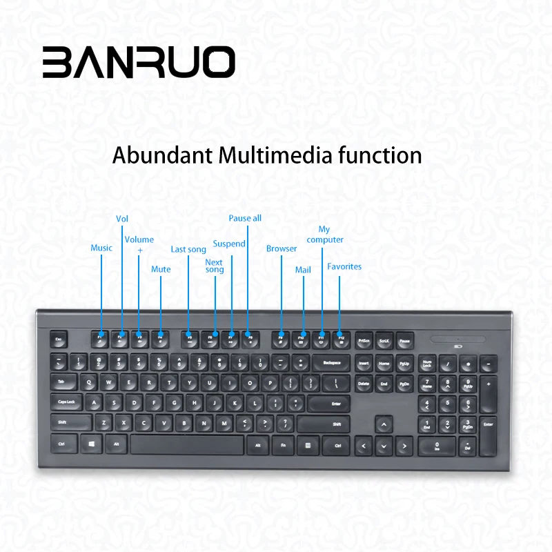 Распродажа с фабрики 2023 популярная беспроводная клавиатура и мышь самая дешевая стандартная черная Офисная