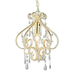 Pink/White/Gold Decorative  Acrylic Pendant Light Children Room Bedroom  Lamp Small Modern Crystal Chandelier Lamps