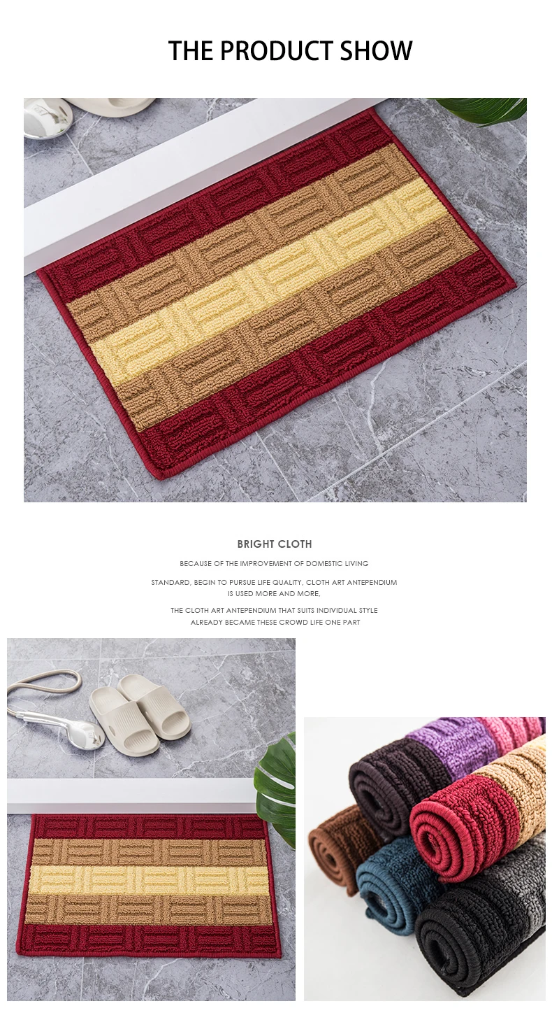 Wholesale Outdoor Rugs 100% Polyester stain Resistant Floor Mat TPR Backing Non-slip Super Absorbent Indoor and Outdoor Door Mat manufacture