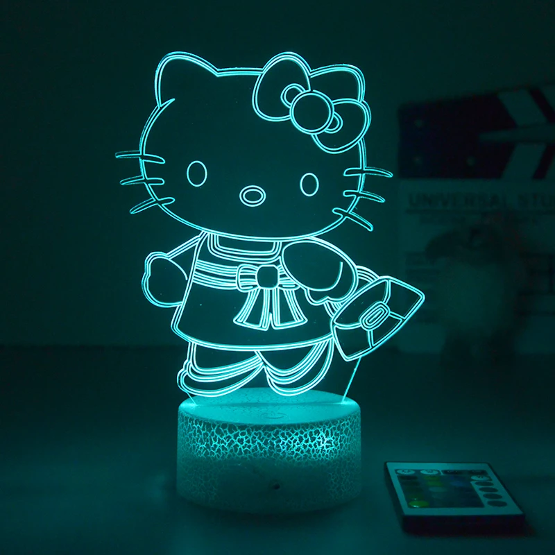 Acrylic Hello Kitty Night Lights Personalized Christmas Table Led