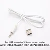 White 1m 3.5mm mono to USB Cable