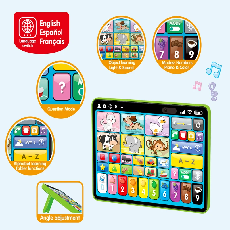 FiveStar Original Manufacturer Multifunctional Toy Learning Tablet Reading Pad Machine Three Languages Preschool Toys for Baby