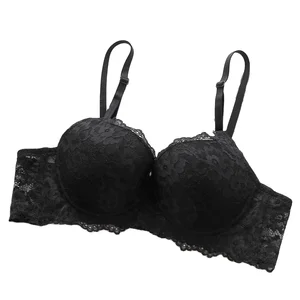 High Quality Sexy Lace Floral Push-up Bra Tops for Ladies Breathable Knitted Lingerie Manufacture Fashion