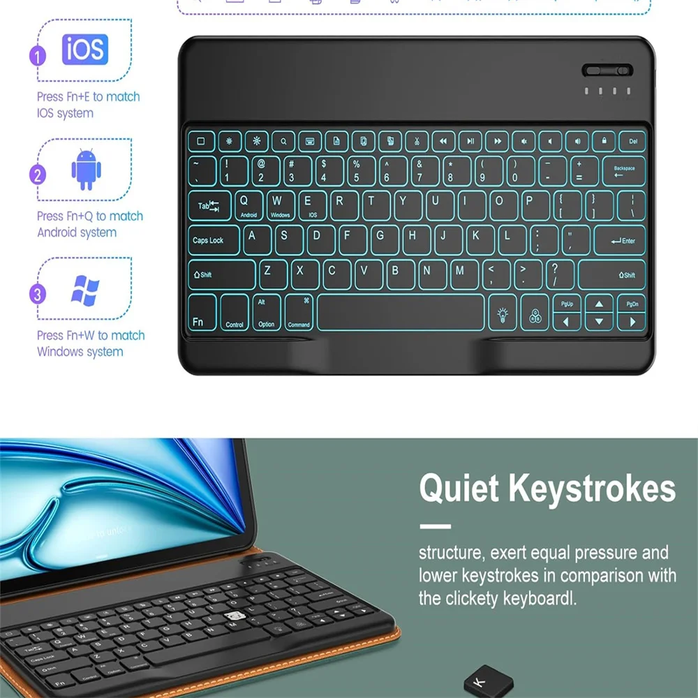 product high quality leather keyboard case for ipad por with pen slot stylish and durable support customization laudtec-32