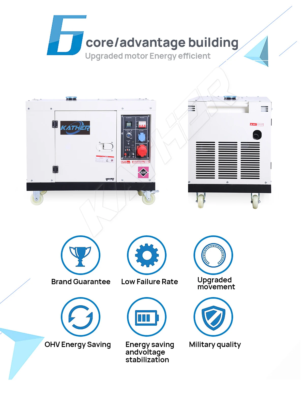 60hz super silent diesel generator 10kw generator water cooling 10kva diesel soundproof water cooled generators 20kva 15kw551-5