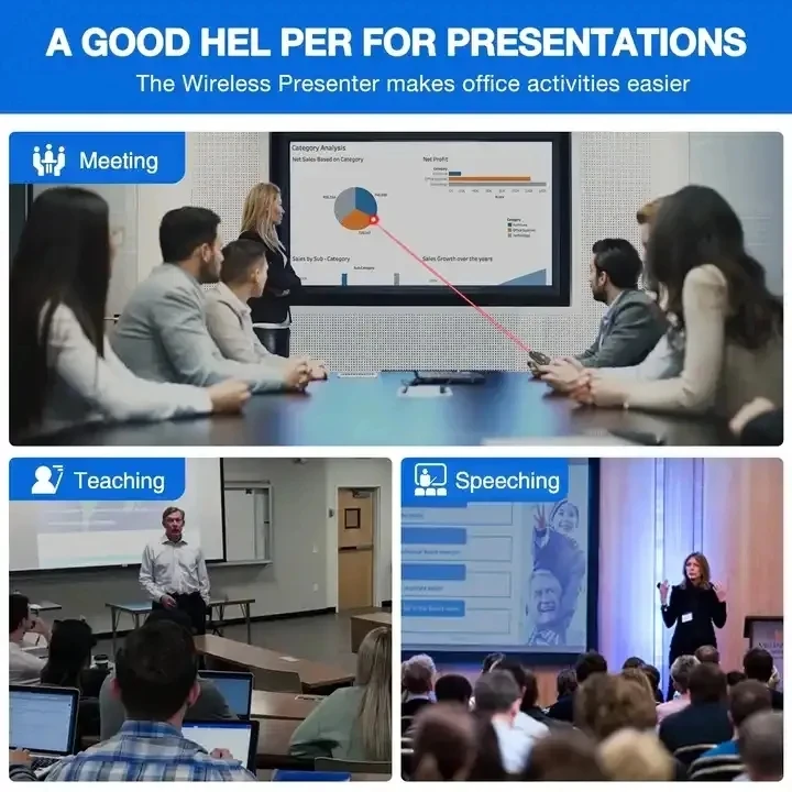 Wholesale 2.4G Presentation Clicker Remote Control Laser Pointer USB Presenter Slideshow Power Point Clicker