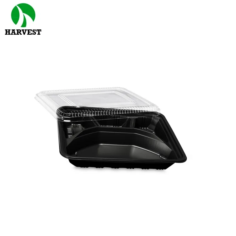 Custom Disposable Pp Plastic 3 Compartment Microwave Food Container