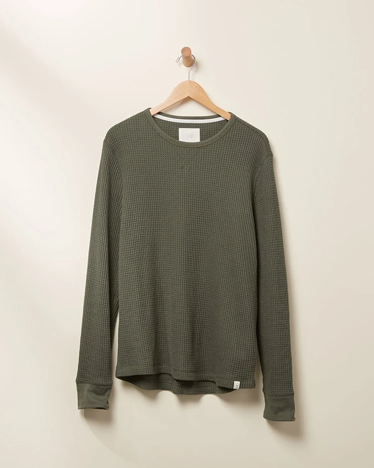 Bamboo Waffle Men Tshirt Long Sleeve 