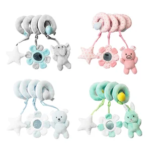 2026 Best Newborn Toys Plush Animal-Theme Crib Toy Trolley Pendant Early Education Bed Around Baby New Design