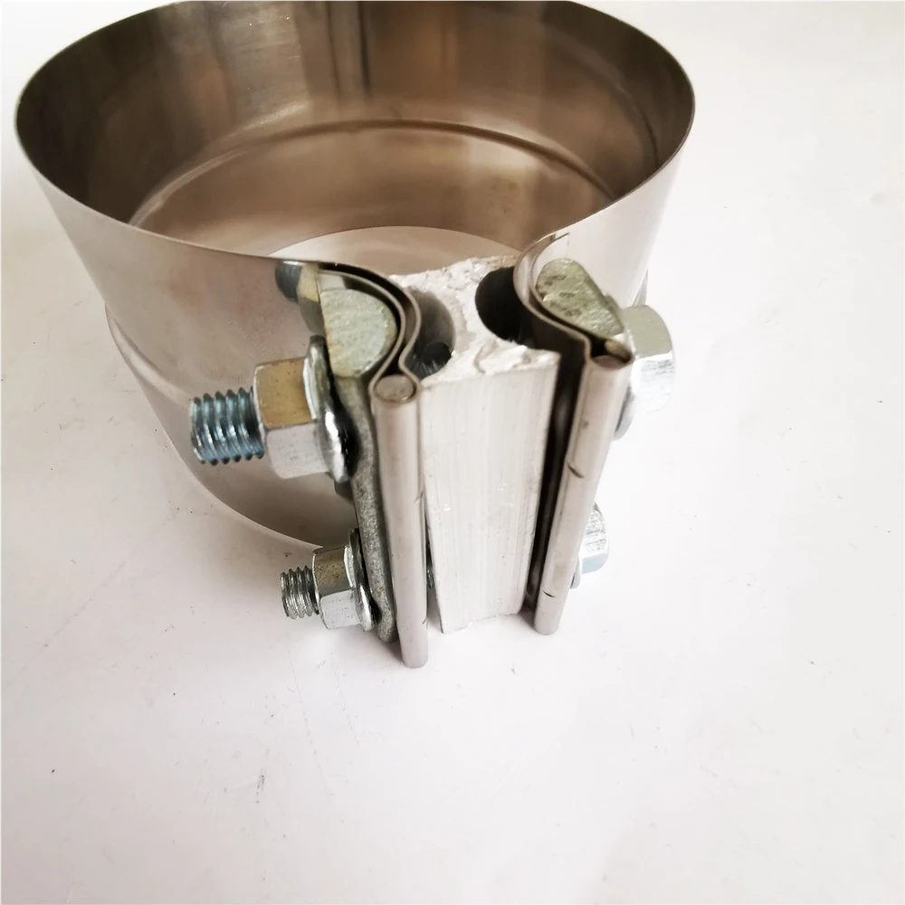 2 Inch Exhaust Clamp - Stainless Steel Lap Joint Band Clamp For 2" OD To 2" ID Pipe Connections