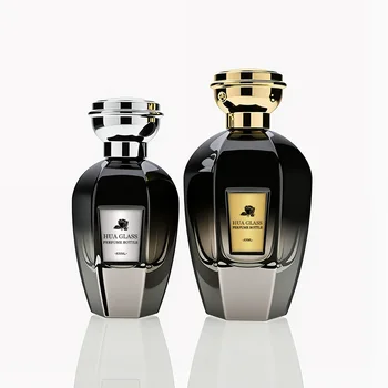 Custom LOGO Painting 50ml 100ml Unique Perfume Spray Bottle Empty Luxury Glass Bottle Perfume With Box Packaging