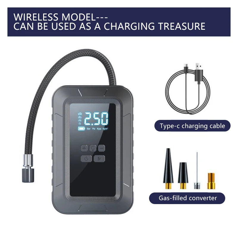 Automatic Rechargeable Mini Digital Wireless Portable Cordless Tyre Inflator Electric Car Air Pump Compressor Made Plastic - view 6