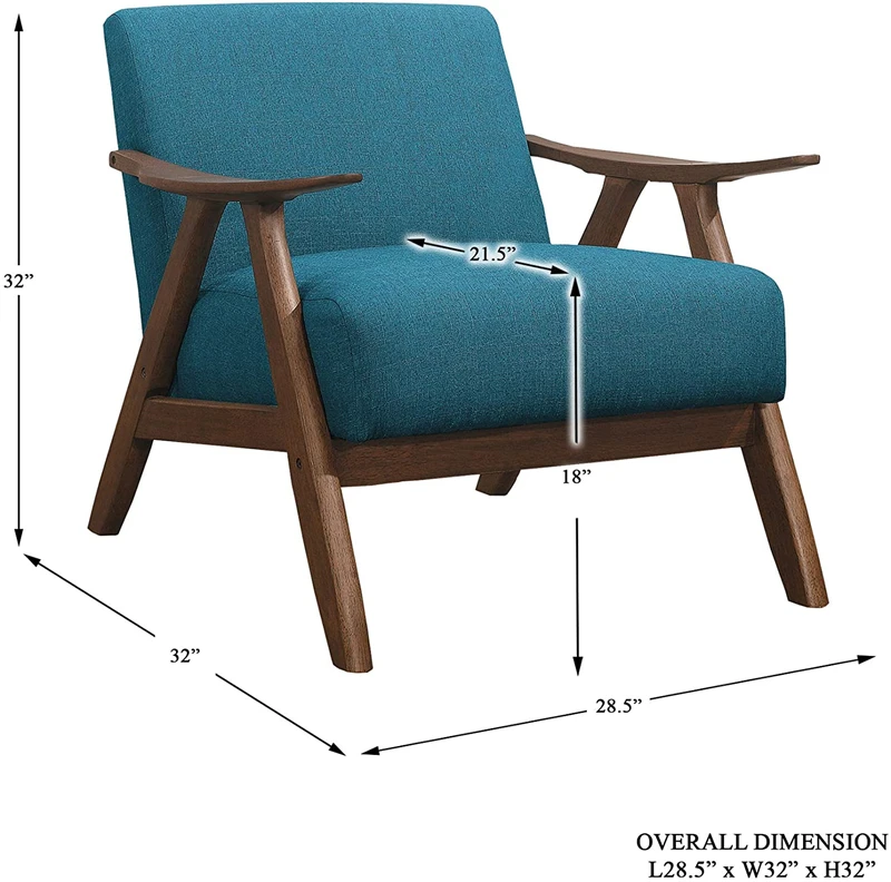Wooden Lounge Chair Relax Chair Lounge Fabric Accent Chair Leisure Furniture