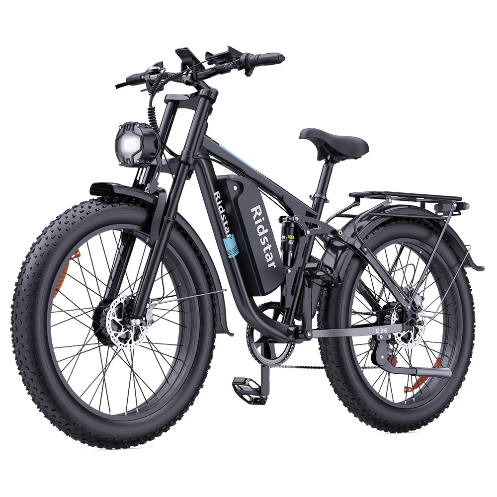 1000W * 2 48V 23Ah 49 km/h Ridstar E26 Pro Elektro fahrrad mit 26*4 Zoll fetten Reifen Dual Hydraulic Brake
