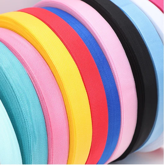 Custom Printed Nylon Spandex Stretch Neck Tape for Garments 20mm Width Elastic Waistband Thick Home Textile Packed in Rolls