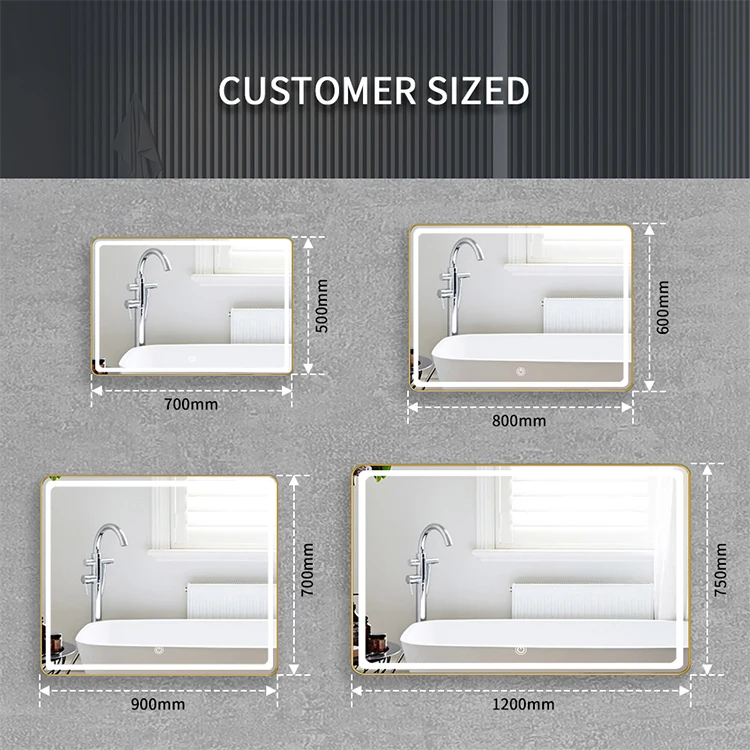 Touch Screen Smart Mirror for Bathroom With-led Lights Oval Toilet Fog Large Sensor Switch Price Bangladesh Room Bath Mirrors
