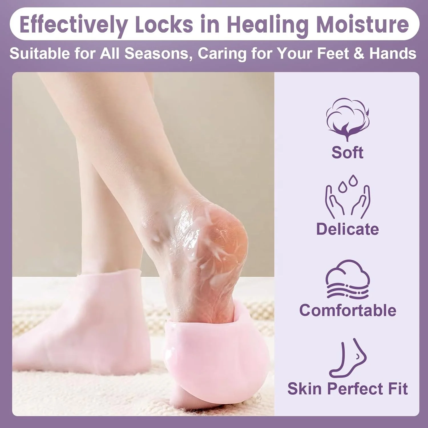 Silicone Spa Socks and Glove Repair Foot Hand Softening, Dry Cracked,  Calluses Overnight for Man&Women, Foot Care After Pedicure