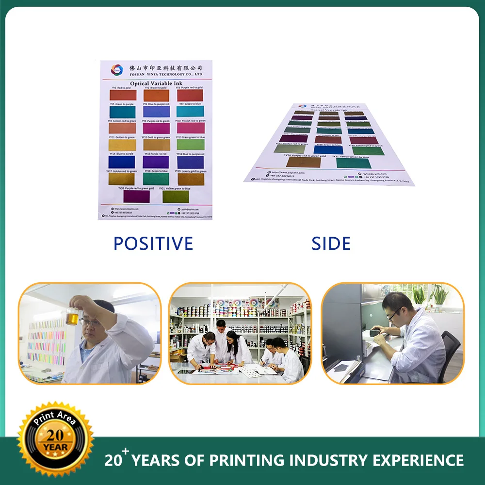 Ceres  Screen Printing Optical Variable Ink F8 Yellow Green to Blue Optical Variable Ink for Security Document