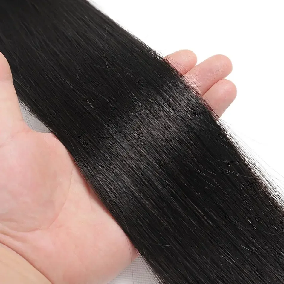 Glattes Echthaar-Bündel, natürliche schwarze Frauen, Rohhaar-Extensions, 10-30 Zoll_voghion.com