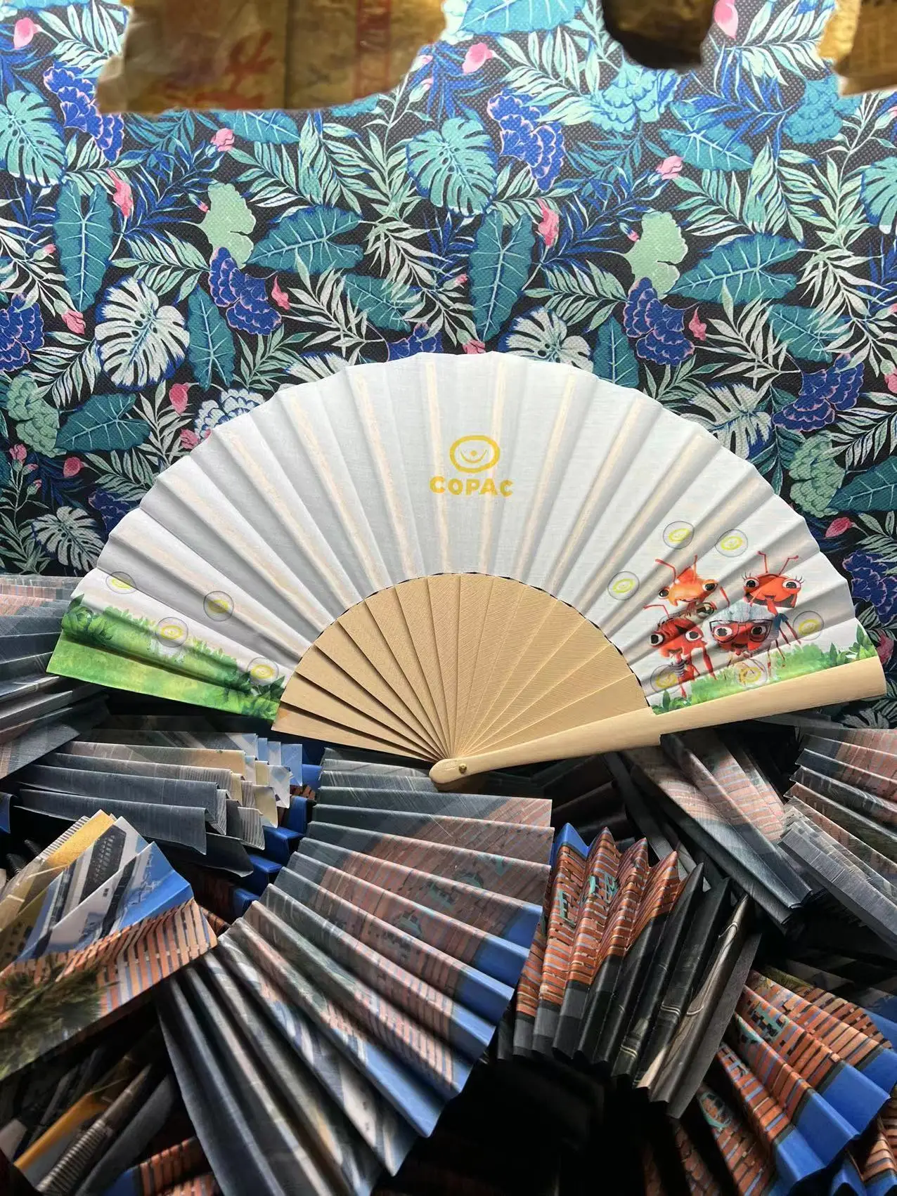 White Custom DIY Hand Fan Printed Logo Lash Fans Personalized Wedding Hand Held Portable Japanese Blank Paper Fan