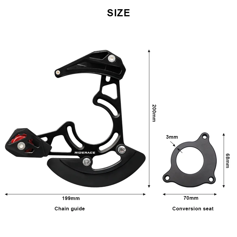 RIDERACE Mountain Bike Pulley Chains Stabilizer MTB ISCG05 Chain Guide BB Mount DH 32-38T Chaining Protector Plate Bicycle CG04
