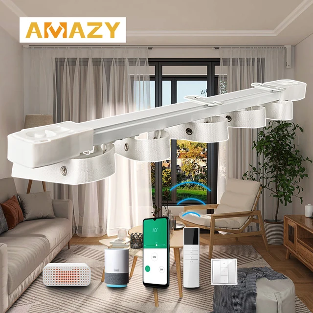 Tuya Smart Curtain Switch Remote Control Motorized Curtain Track Smart Electric Motor Track Swift Smart Curtain