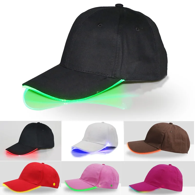 LED Running Cap Advertising Fiber Optic Luminous Mountaineering Sun Hat LED Luminous Baseball Hat