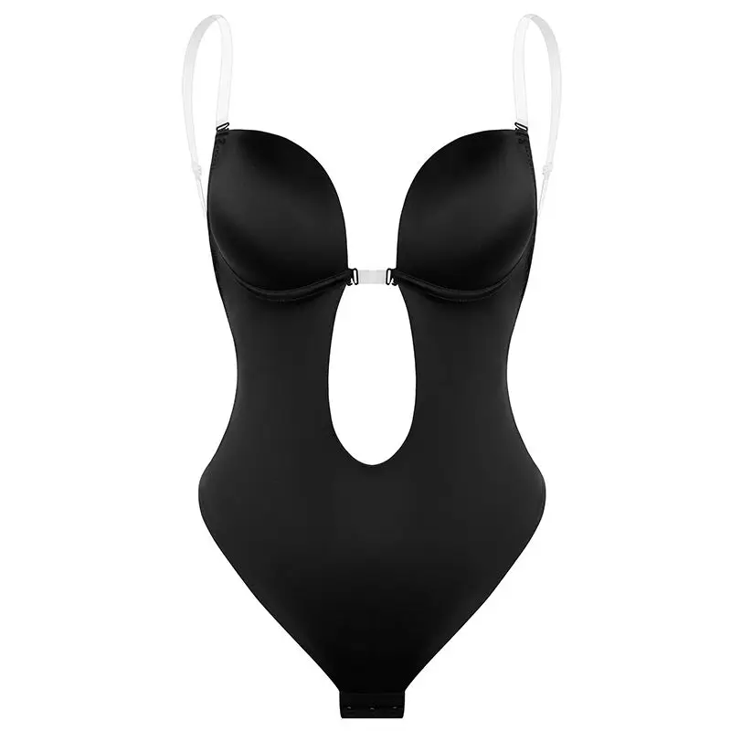 Wholesale Slim Bodysuit Shapewear Deep V-Neck Padded Bra Body Push up Backless Shaper U Plunge Thong Shapers