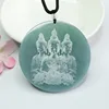 Multi Blue Water Emerald Western Three Saints Shadow Pendant