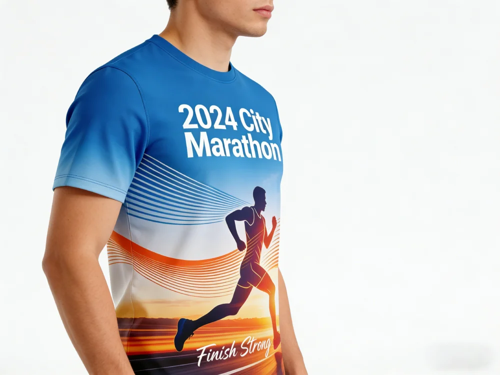 High Performance Knitted Dry Fit Race Shirts 5K 10K Marathon Custom Logo Quick Dry Running T-shirts Sports Wear