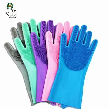 Dstock60 - 1 Coppia Guanti in Gomma Manici Lunghe Giune, Taglia S (9.5