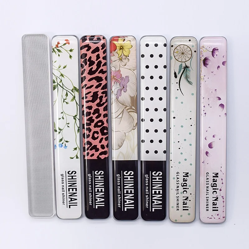 Hot Selling in America Colorful Glass Nail Shiner with Print