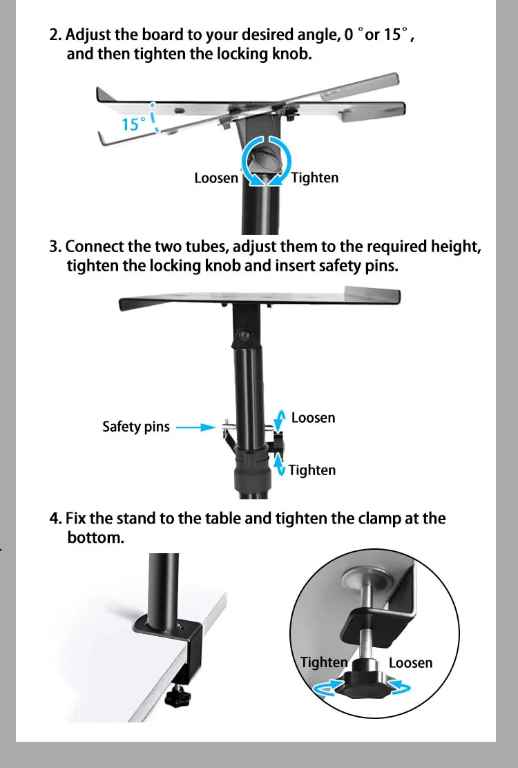 Adjustable Speaker Desk Stand Portable Metal Display Racks Floor ...