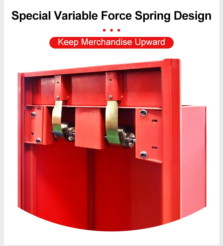 Customized Spring Loaded Auto Lift Display Beverage Spring Loaded Vertical Display Vender for Stores