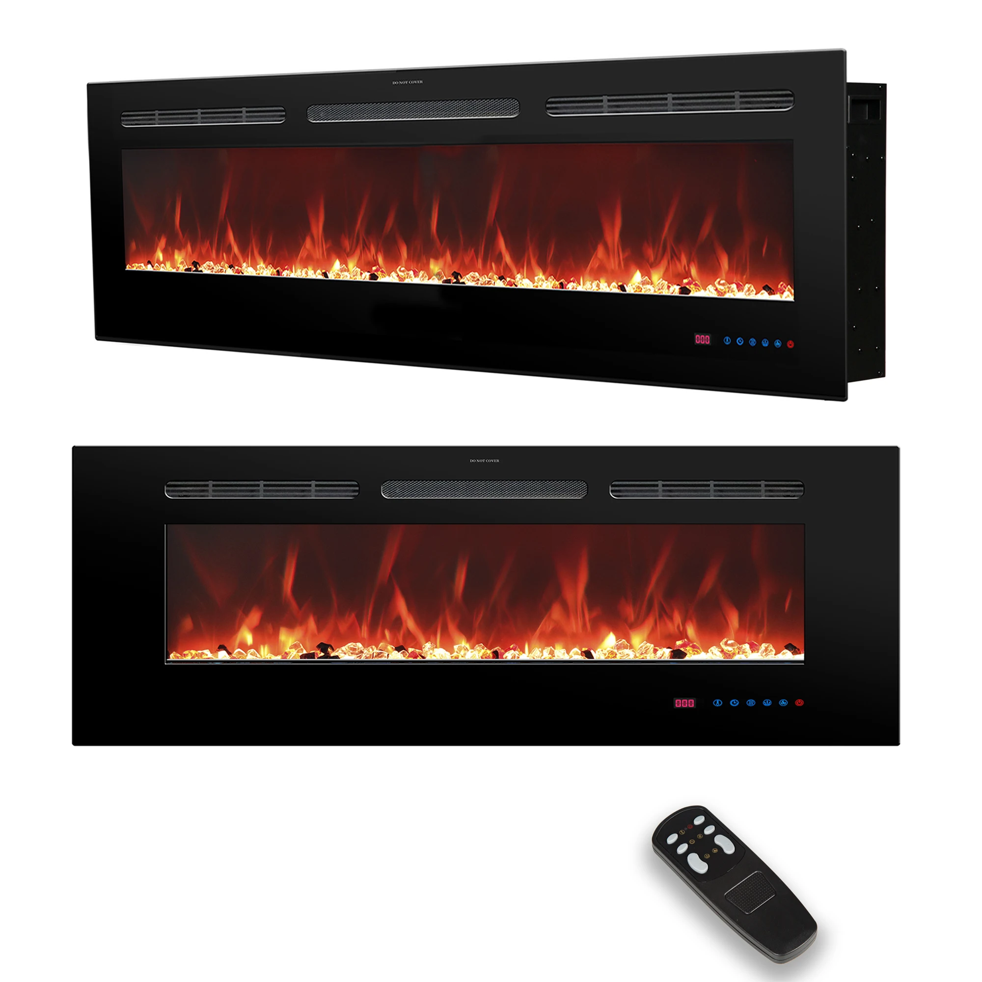 Luxstar 50 Inches Wall Mounted 120V Electric Fireplace Insert Electric Fire Places Heaters Indoor