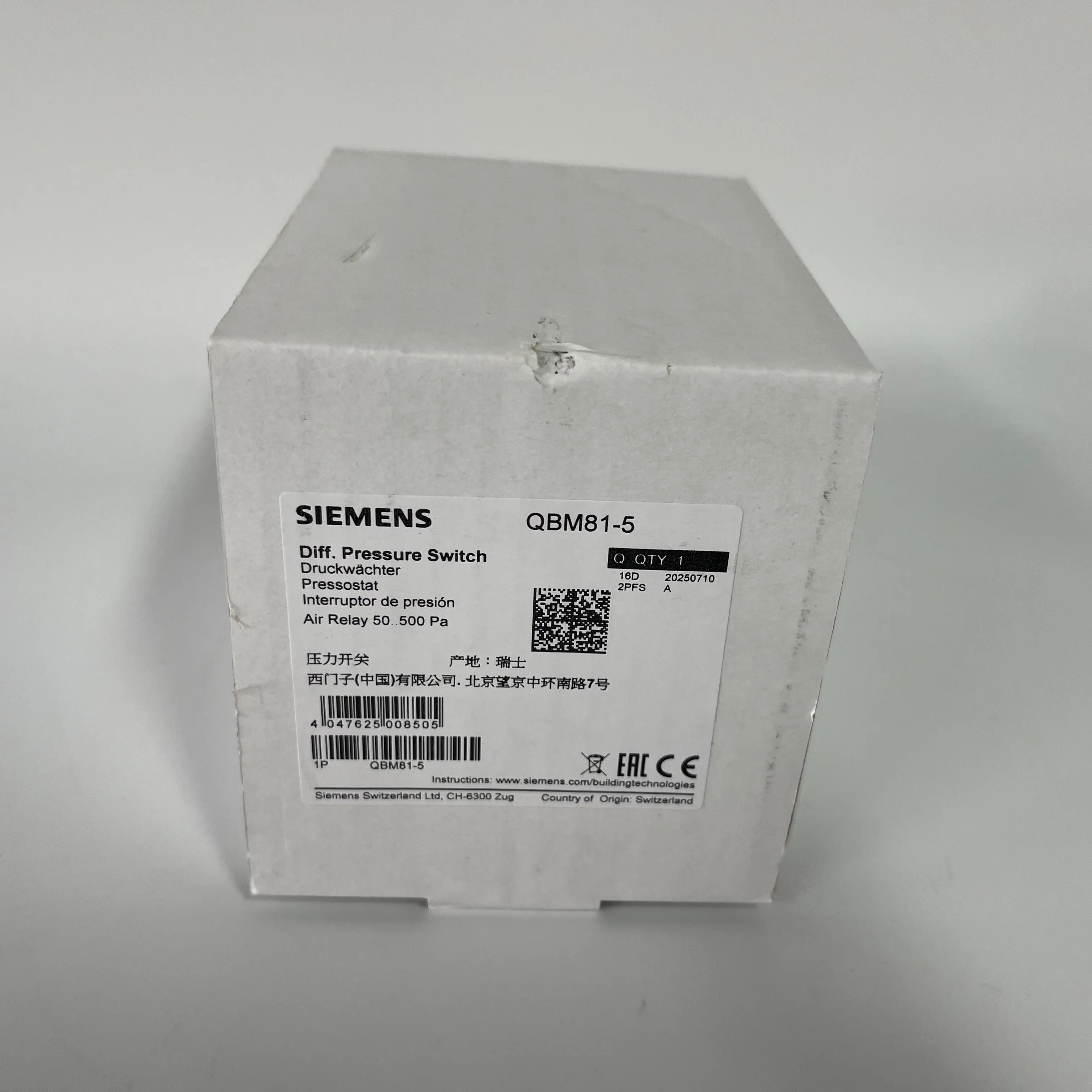 Siemens Differential Pressure Switch QBM81-5
