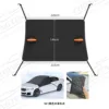 Funda para coche de media cobertura, tejido liso negro, no magnética, con 4 correas.