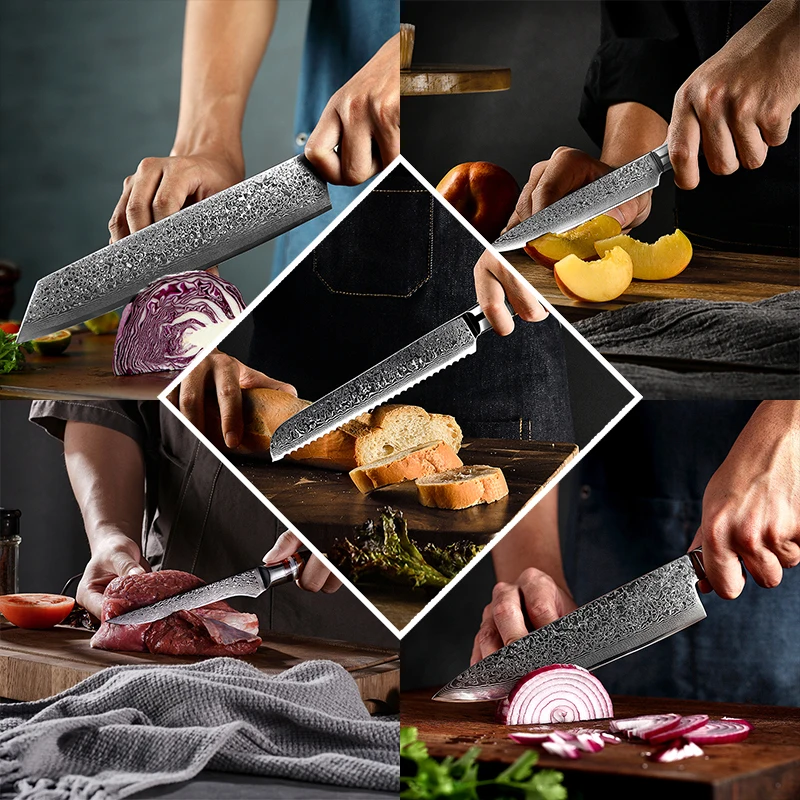 Kitchen Cooking Chef Knife 8 Inch Hammer Finished Blade Full Tang Pakka  Wood Handle High Carbon Japanese Stainless 58HRC Super Sharp Edged - China  Cleaver Knife and Kitchen Knife price