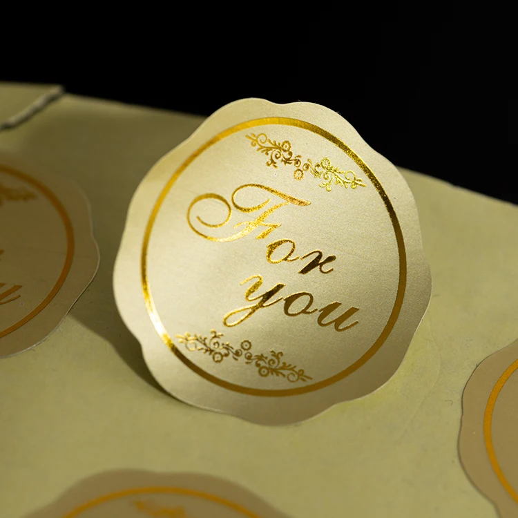 Custom Small Waterproof Gold Foil Round Brand Logo Sticker Printing Wholesale Personalizados Label Stickers