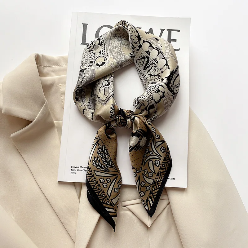 Ready Stock]fashion women printed silk scarf scarf 15*70cm scarves hair  scarf neck scarf