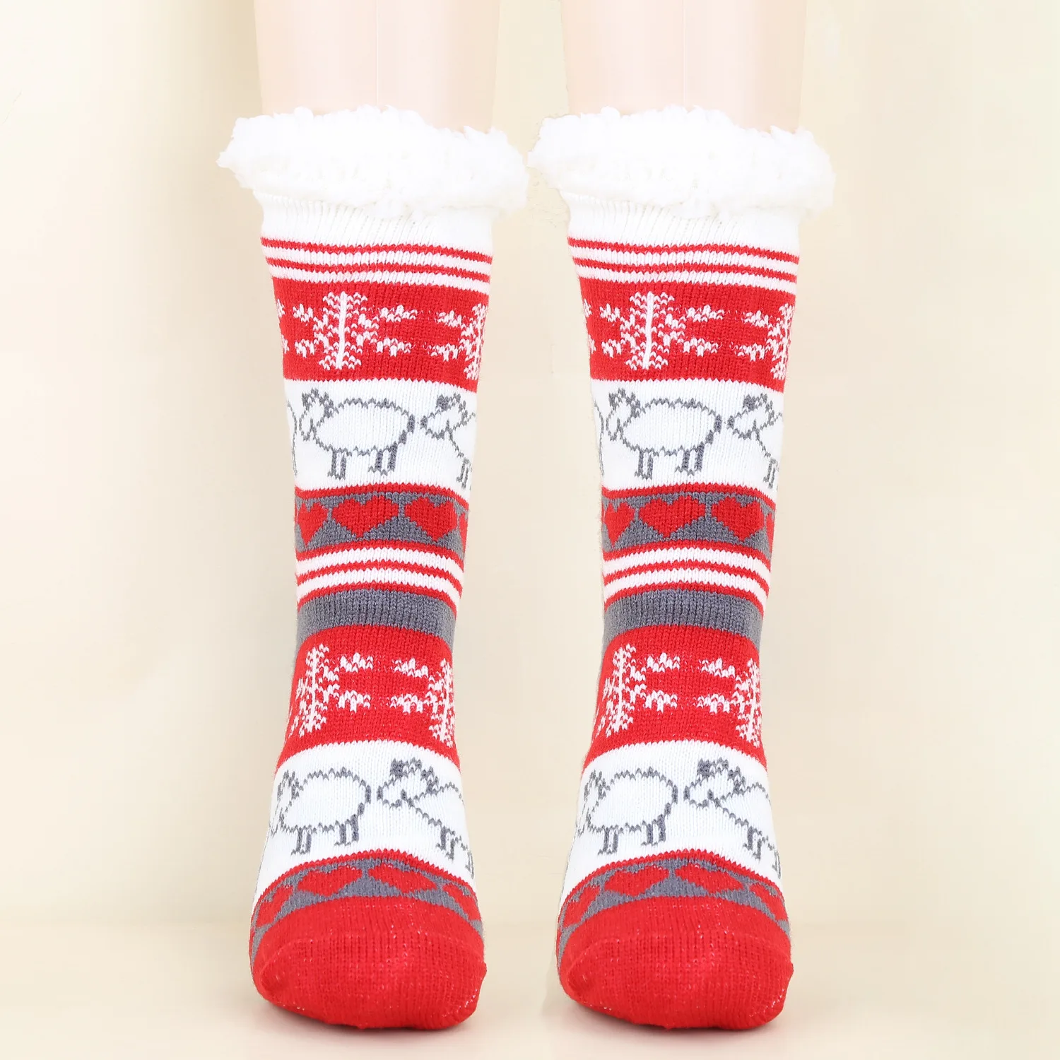 Custom Slipper Socks Santa Fuzzy Fluffy Thick Warm Winter Cozy Socks ...