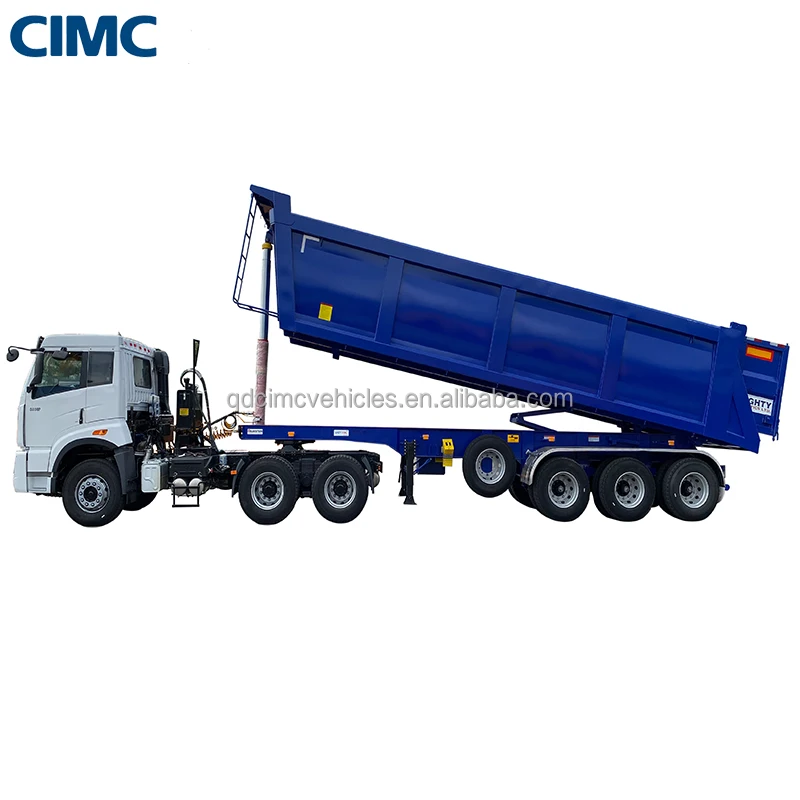 Cimc Vict Hydraulic Cylinder 3 Axles U Type 30 Tons End Dump Trailer ...